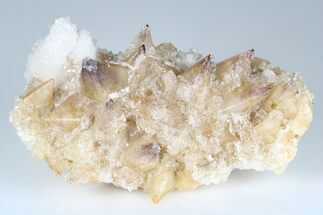 Calcite Crystal Cluster with Purple Fluorite - China #177665