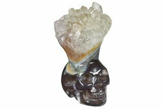 2.3" Polished Agate Skull with Quartz Crown  - Crystal #181938