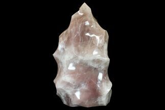 14.2" Tall, Polished Rose Quartz Crystal Flame - Crystal #182115