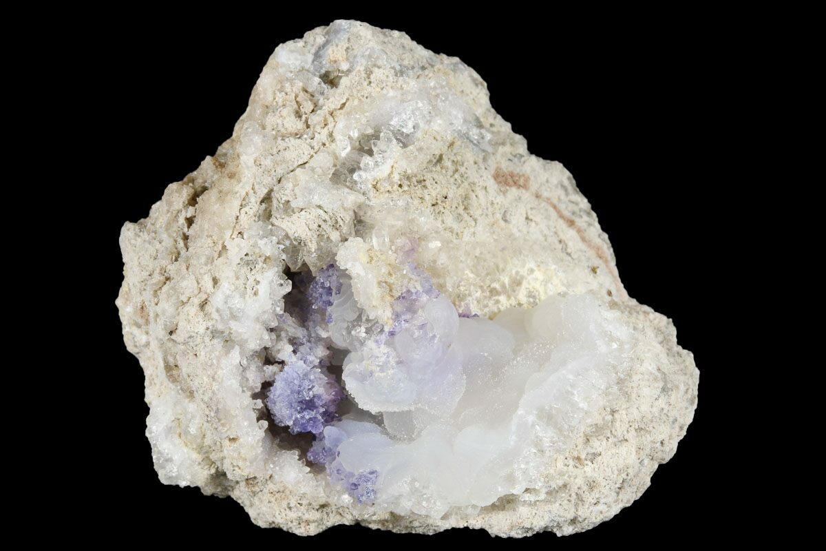 Crystals And Mineral Specimens Fossils Fluorite With Calcite On Quartz Geode Rocks