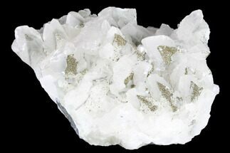 Sparkling Pyrite Crystals on Calcite - China #182498