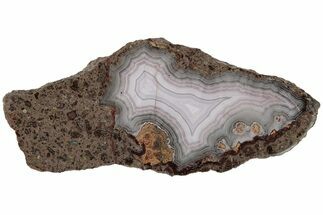 4.9" Polished Banded Laguna Agate Slab - Mexico - Crystal #185194