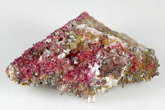 Roselite and Calcite Crystal Association - Aghbar Mine, Morocco #184215