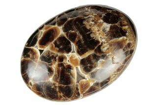 2.4" Polished Chocolate Calcite Palm Stone - Pakistan - Crystal #187881