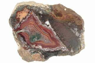 Polished Banded Agate Nodule Section - Morocco #187169