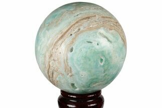 Polished Blue Caribbean Calcite Sphere - Pakistan #187705