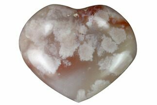 Polished Flower Agate Hearts - / to / #191452