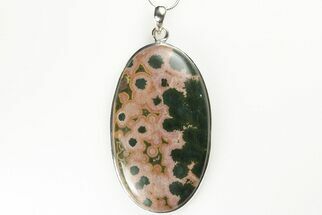 Large, Ocean Jasper Pendant (Necklace) - Sterling Silver #192310