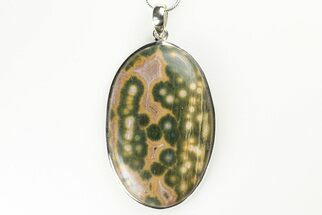 1.85" Ocean Jasper Pendant (Necklace) - 925 Sterling Silver   - Crystal #192312