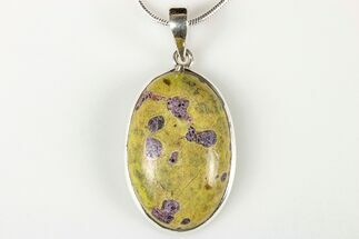 Serpentine With Purple Stitchtite Pendant - Sterling Silver #192456