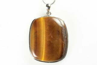 1.5" Tiger's Eye Pendant (Necklace) - 925 Sterling Silver   - Crystal #192346