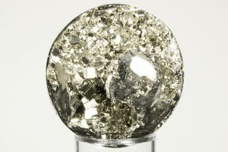 2.1" Polished Pyrite Sphere - Peru - Crystal #193037