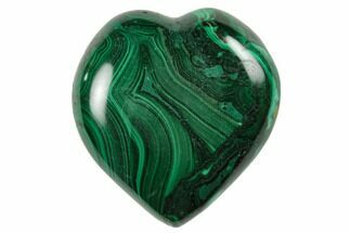1.6" Polished Malachite Heart - Congo - Crystal #194256