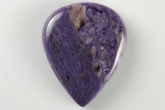 1.55" Polished Purple Charoite Teardrop Cabochon  - Crystal #194683