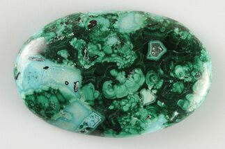 1.4" Polished, Chrysocolla and Malachite Oval Cabochon  - Crystal #194772