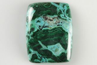 1.2" Polished, Chrysocolla and Malachite Rectangle Cabochon  - Crystal #194782
