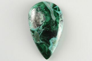 1.47" Polished, Chrysocolla and Malachite Teardrop Cabochon  - Crystal #194795