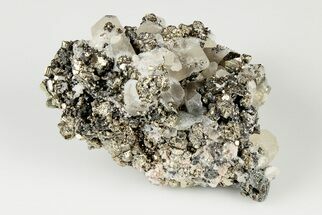Quartz with Pyrite, Chalcopyrite, Calcite and Sphalerite - Peru #195832