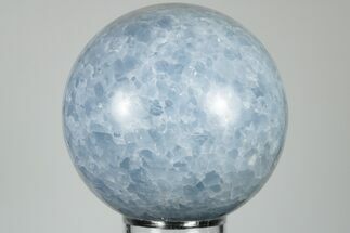 3.7" Polished Blue Calcite Sphere - Madagascar - Crystal #196250