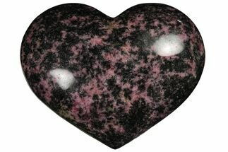 4" Polished Rhodonite Heart - Madagascar - Crystal #196239