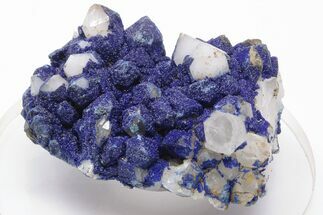 Sparkling, Blue Azurite Encrusted Quartz Crystals - China #197103