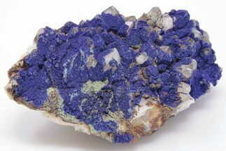Vivid-Blue, Sparkling Azurite Encrusted Quartz Crystals - China #197117