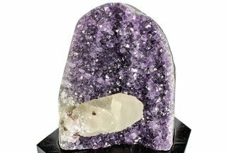 6.7" Tall Amethyst Cluster With Wood Base - Uruguay - Crystal #197830