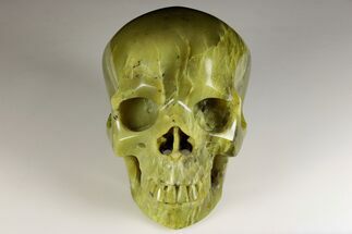 5.8" Realistic, Polished Jade (Nephrite) Skull - Crystal #199580