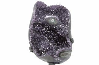 Amethyst Geode Section on Metal Stand - Uruguay #199671