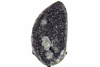 18.1" Amethyst Geode Section on Metal Stand - Uruguay - Crystal #199677