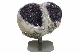 16.3" Unique Amethyst Geode on Metal Stand - Uruguay - Crystal #199668