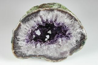6.2" Purple Amethyst Geode With Polished Face - Uruguay - Crystal #199752