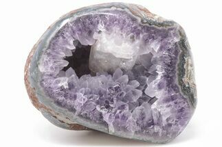 4.9" Purple Amethyst Geode With Polished Face - Uruguay - Crystal #199785