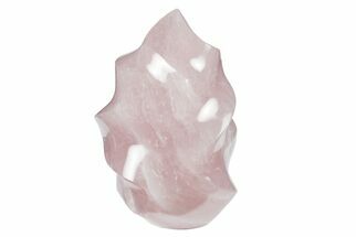 6.5" Tall, Polished Rose Quartz Flame - Madagascar - Crystal #183823