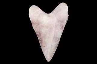 Realistic, 7.4" Carved Rose Quartz Megalodon Tooth - Replica - Crystal #202052