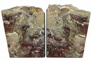 8.7" Tall, Red And Green Jasper Bookends - Marston Ranch, Oregon - Crystal #202307