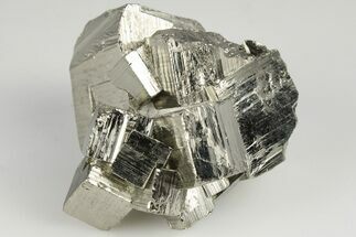 1.8" Striated, Cubic Pyrite Crystal Cluster - Peru - Crystal #202926