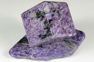 1.95" Polished Purple Charoite Cube with Base - Siberia, Russia - Crystal #203840