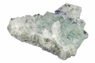 Purple & Green Cubic Fluorite with Quartz - China #205577