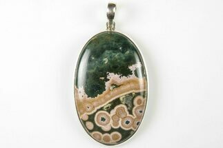 2" Ocean Jasper Pendant (Necklace) - 925 Sterling Silver   - Crystal #205702