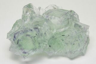 2.5" Glass-Clear, Purple & Green Cubic Fluorite Crystals - China - Crystal #205558