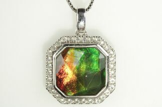 Brilliant Ammolite Pendant With Topaz Accent Stones #205890