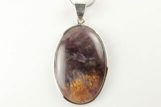 Cacoxenite Amethyst Pendant (Necklace) - Sterling Silver #206382