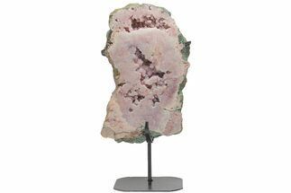 Sparkly, Pink Amethyst Section With Metal Stand - Brazil #206968