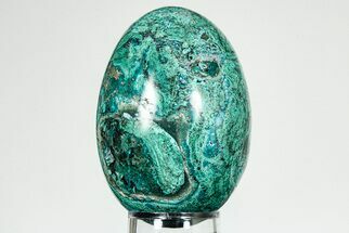 Polished Chrysocolla & Malachite Egg - Peru #207609