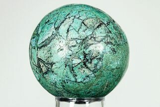 Polished Malachite & Chrysocolla Sphere - Peru #207613
