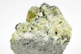 Green Titanite (Sphene), Calcite & Feldspar - Pakistan #209279