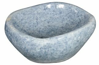 Polished Blue Calcite Bowl - Madagascar #209967