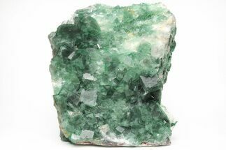 Green, Cubic Fluorite Crystals On Quartz - Madagascar #210472