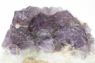 Purple, Stepped-Octahedral Fluorite on Quartz - Lupita Mine #210644